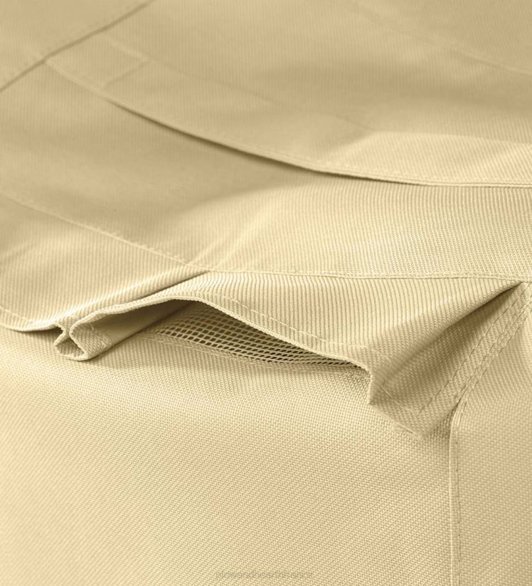 Plow & Hearth cour et jardin grande housse de meuble de luxe pour table à manger et chaises rectangulaires/ovales - beige 0BNZ1005