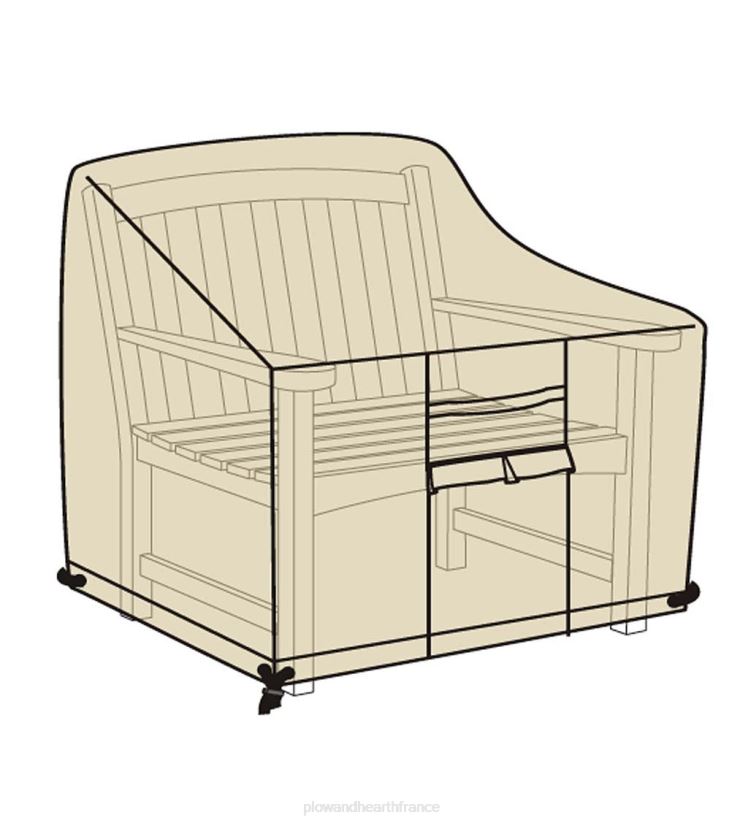 Plow & Hearth cour et jardin housse de chaise à siège profond de luxe - beige 0BNZ1010