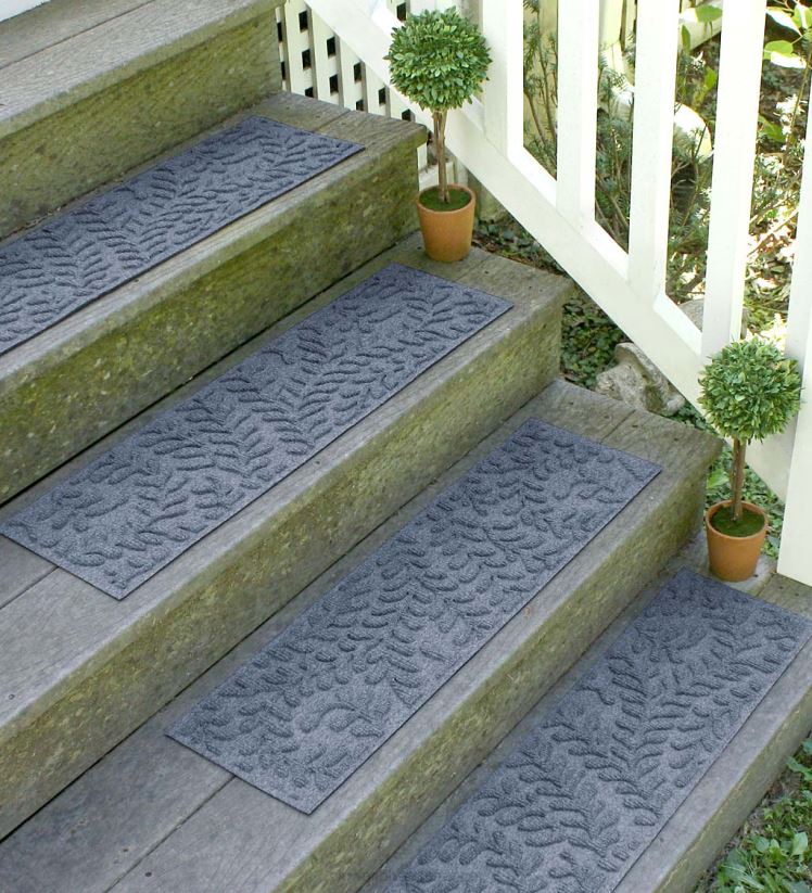 Plow & Hearth cour et jardin marches d'escalier en buis - gris 0BNZ1009