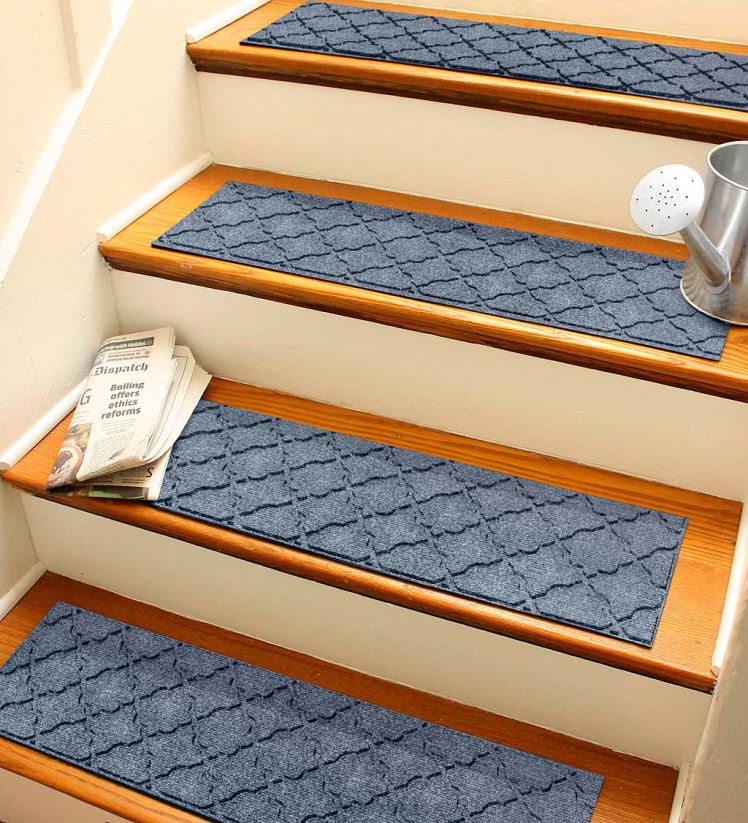 Plow & Hearth cour et jardin marches d'escalier géométriques - pierre bleue 0BNZ1032