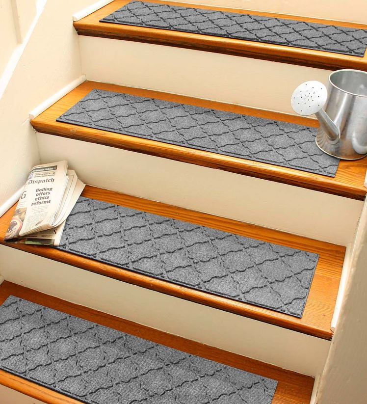 Plow & Hearth cour et jardin marches d'escalier géométriques - pierre bleue 0BNZ1032