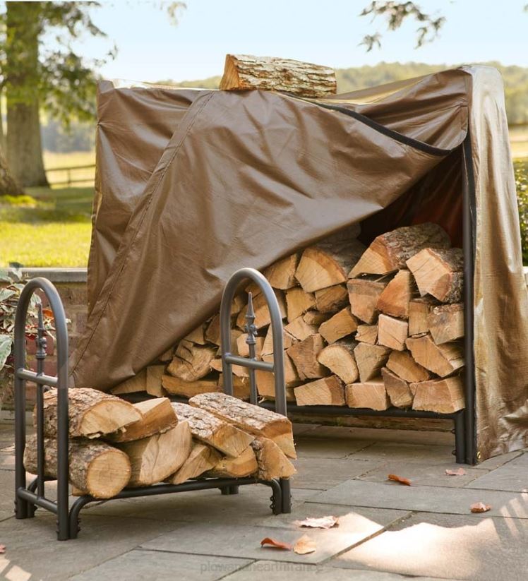 Plow & Hearth cour et jardin support à bois en acier robuste avec un design de fleuron 0BNZ1003