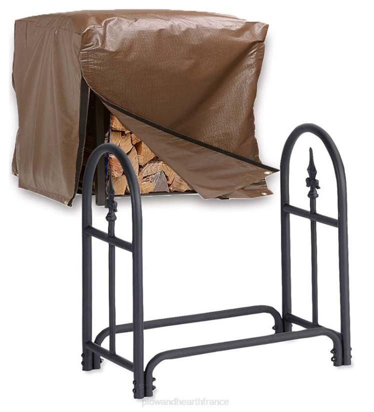 Plow & Hearth cour et jardin support à bois en acier robuste avec un design de fleuron 0BNZ1003