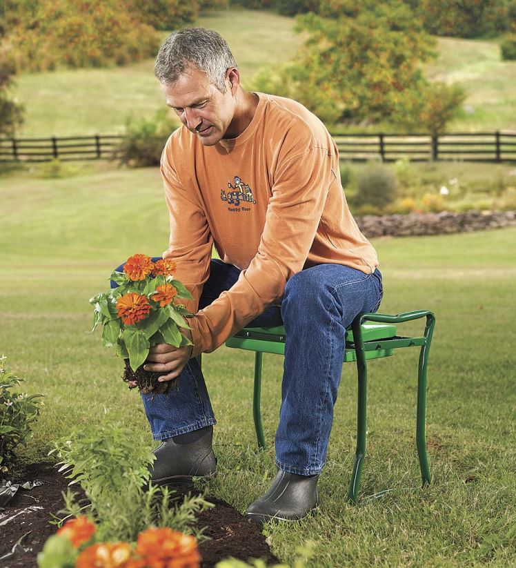 Plow & Hearth cour et jardin agenouilloir/siège de jardin pliant avec coussin en mousse - vert 0BNZ984