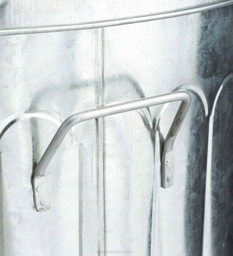 Plow & Hearth cour et jardin poubelle d'incinérateur de jardin/maison en métal galvanisé 0BNZ990