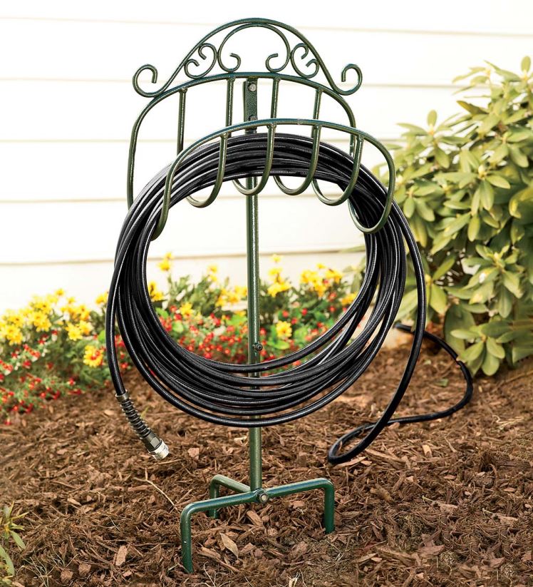 Plow & Hearth cour et jardin support de tuyau en fer forgé avec piquet - vert 0BNZ985
