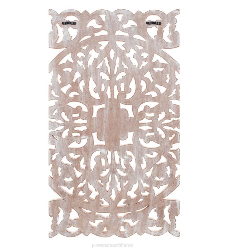 Plow & Hearth meubles art mural floral lavé à la chaux à trois panneaux 0BNZ2134