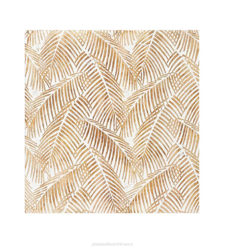 Plow & Hearth meubles art mural tropical lavé à la chaux à deux panneaux 0BNZ2133