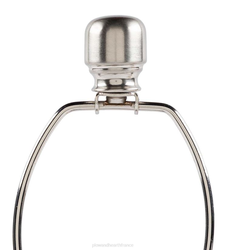 Plow & Hearth meubles lampe de table en verre bulle texturé avec abat-jour en lin beige 0BNZ2131