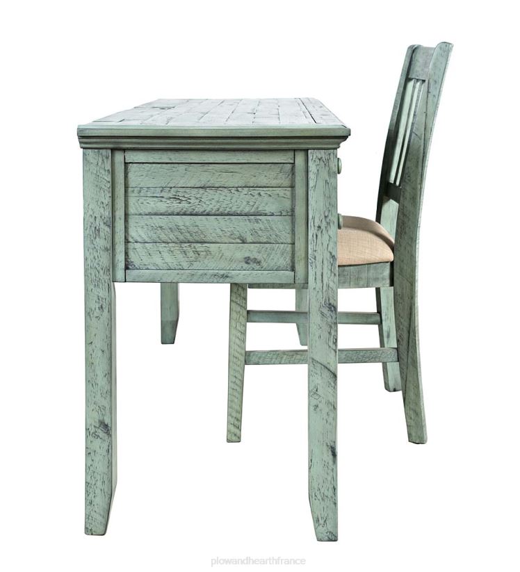 Plow & Hearth meubles Bureau de la centrale électrique de Chelsea avec ports USB et prises de courant - Scrimshaw Whitewash 0BNZ2121