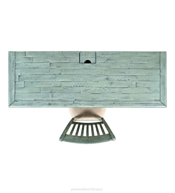 Plow & Hearth meubles Bureau de la centrale électrique de Chelsea avec ports USB et prises de courant - Scrimshaw Whitewash 0BNZ2121