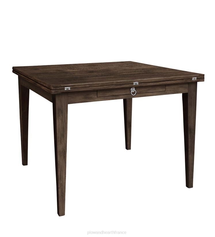Plow & Hearth meubles Table Shelby de la collection Farmhouse de Laurel Ridge avec feuilles dépliantes - cacao 0BNZ2099