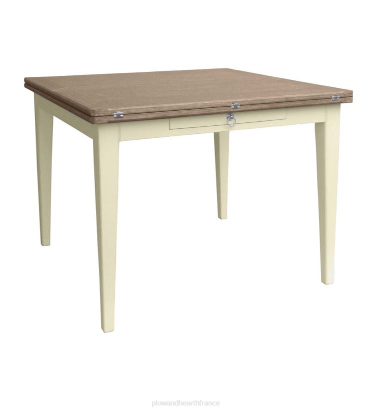 Plow & Hearth meubles Table Shelby de la collection Farmhouse de Laurel Ridge avec feuilles dépliantes - cacao 0BNZ2099