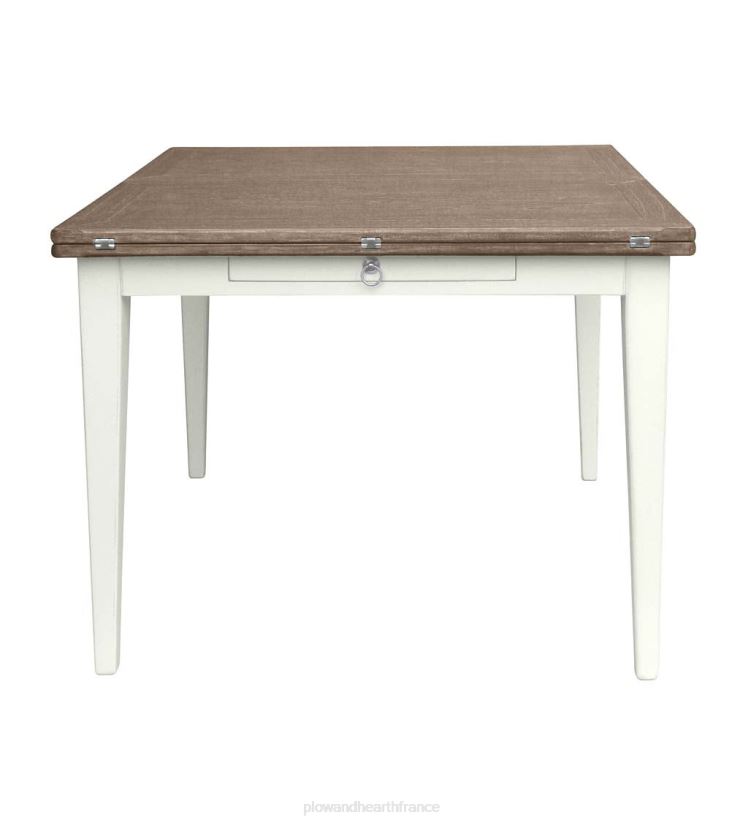 Plow & Hearth meubles Table Shelby de la collection Farmhouse de Laurel Ridge avec feuilles dépliantes - cacao 0BNZ2099