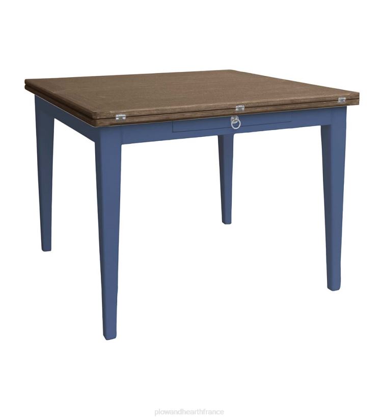 Plow & Hearth meubles Table Shelby de la collection Farmhouse de Laurel Ridge avec feuilles dépliantes - cacao 0BNZ2099