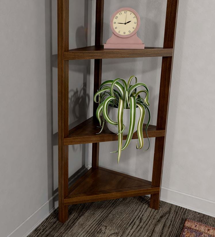 Plow & Hearth meubles bibliothèque d'angle à quatre étagères de ferme - gris délavé 0BNZ2100