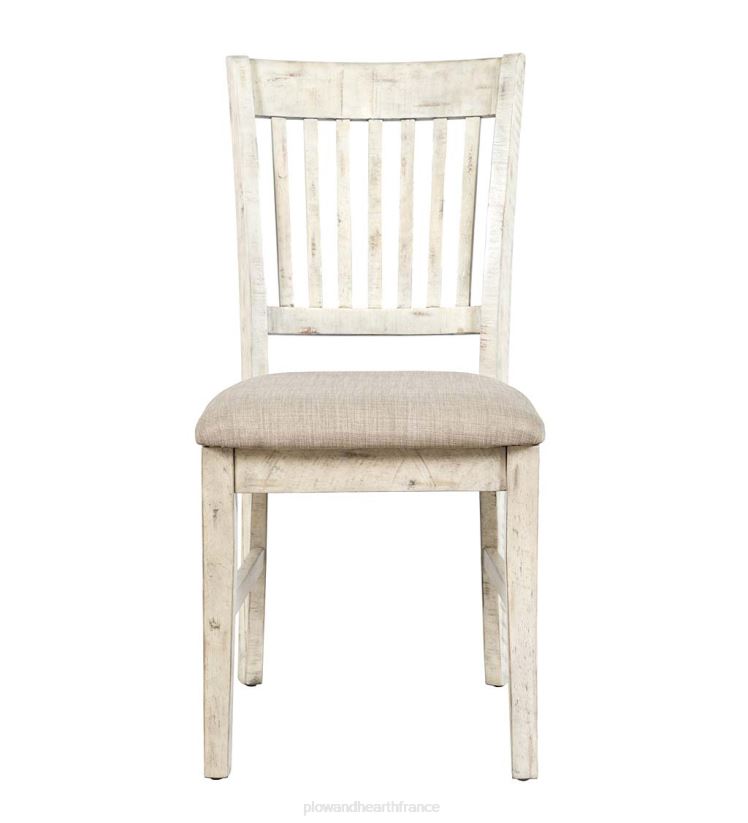 Plow & Hearth meubles chaise à dossier à lattes chelsea - scrimshaw blanchi à la chaux 0BNZ2104