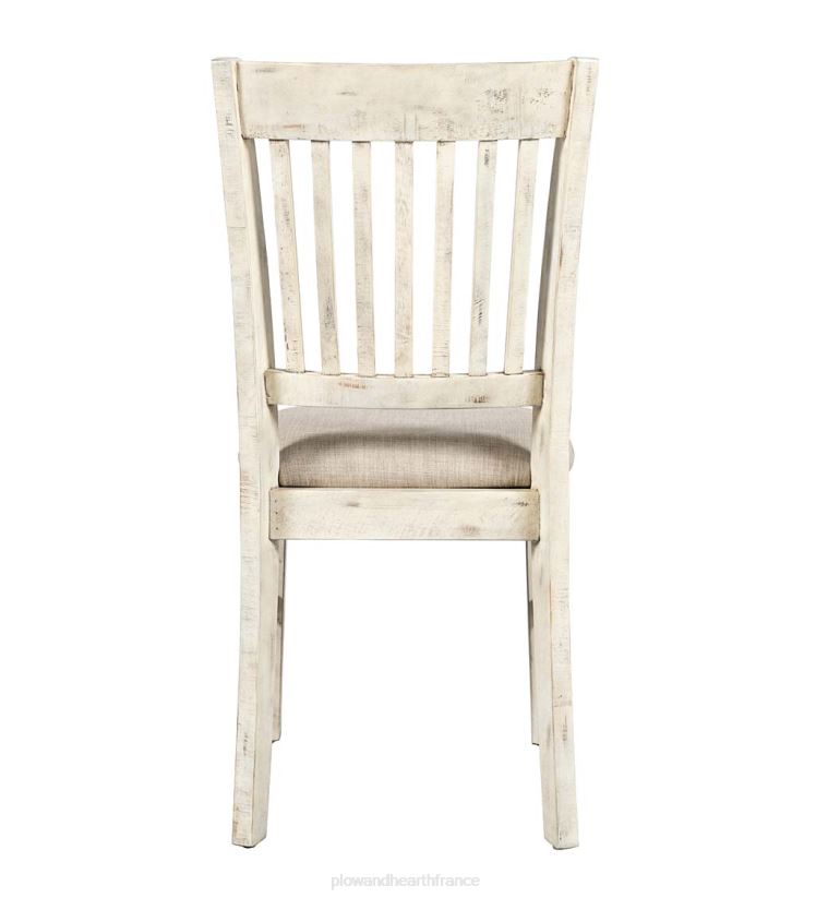Plow & Hearth meubles chaise à dossier à lattes chelsea - scrimshaw blanchi à la chaux 0BNZ2104