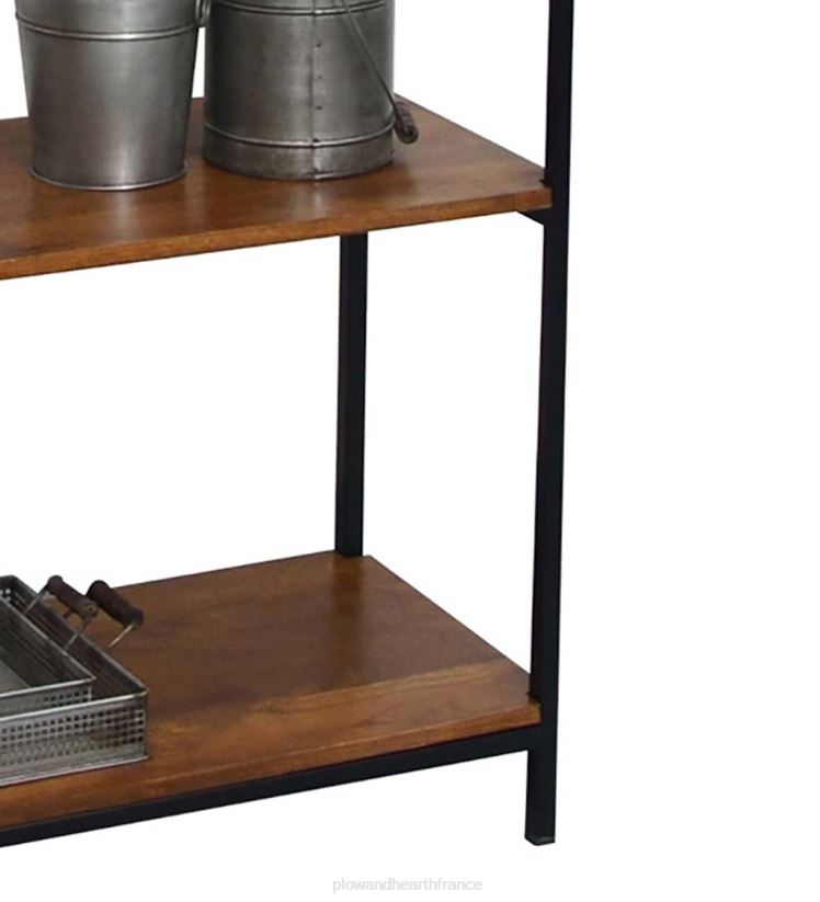 Plow & Hearth meubles Bibliothèque à cinq tablettes en bois et métal de 72