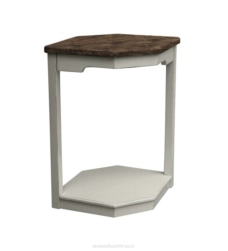 Plow & Hearth meubles Table hexagonale Holden de la collection Farmhouse de Laurel Ridge - gris/cacao 0BNZ2116