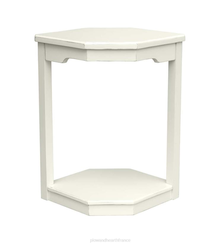 Plow & Hearth meubles Table hexagonale Holden de la collection Farmhouse de Laurel Ridge - gris/cacao 0BNZ2116