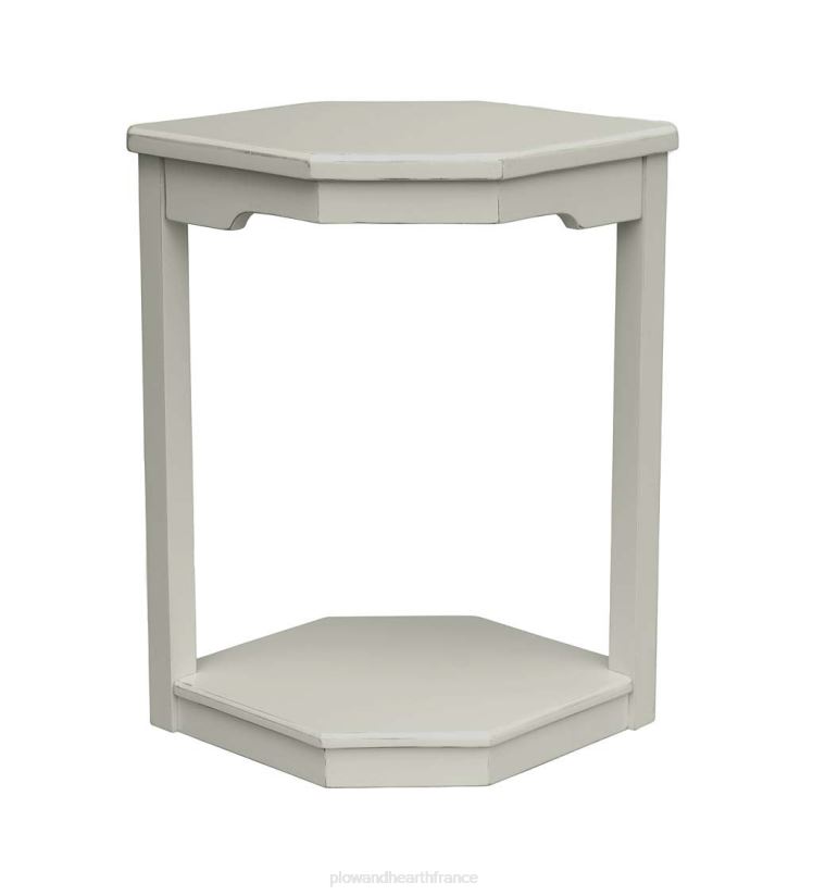 Plow & Hearth meubles Table hexagonale Holden de la collection Farmhouse de Laurel Ridge - gris/cacao 0BNZ2116