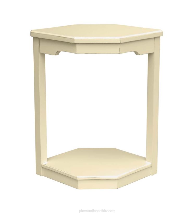 Plow & Hearth meubles Table hexagonale Holden de la collection Farmhouse de Laurel Ridge - gris/cacao 0BNZ2116