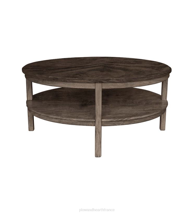 Plow & Hearth meubles Table ronde Holden de la collection Farmhouse de Laurel Ridge - cacao 0BNZ2112