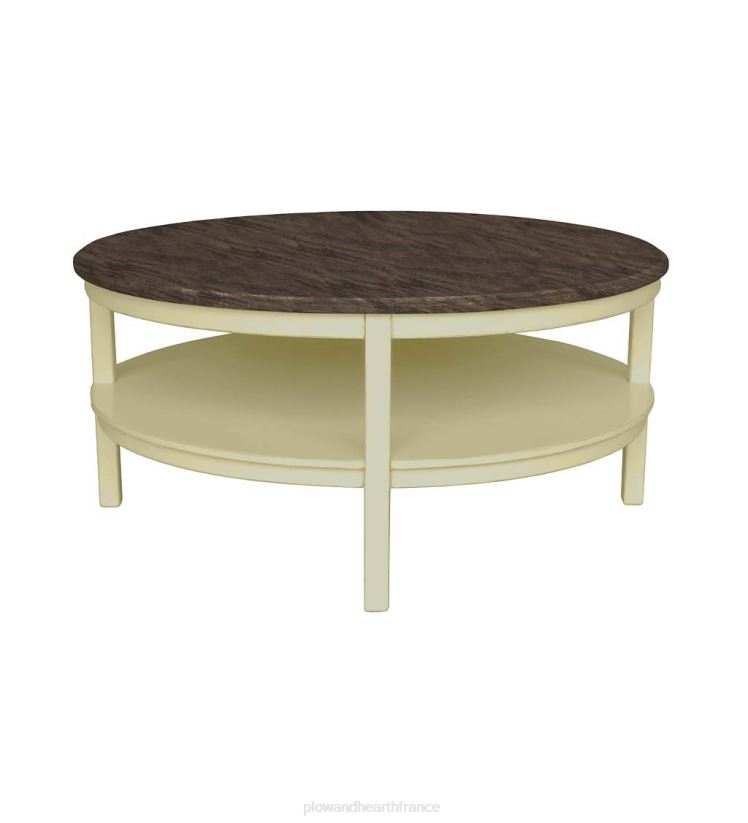 Plow & Hearth meubles Table ronde Holden de la collection Farmhouse de Laurel Ridge - cacao 0BNZ2112