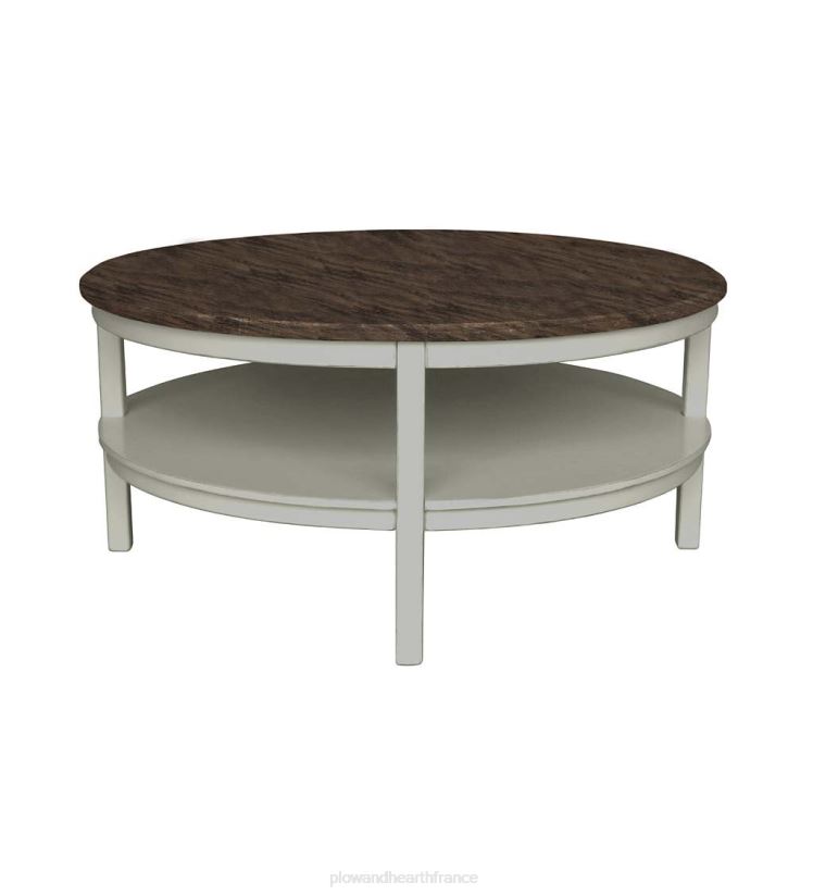 Plow & Hearth meubles Table ronde Holden de la collection Farmhouse de Laurel Ridge - cacao 0BNZ2112