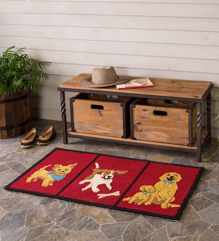 Plow & Hearth meubles caisses de rangement en bois rustique Deep Creek, ensemble de 2 0BNZ2108