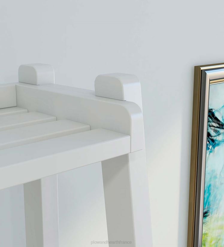 Plow & Hearth meubles étagère échelle penchée en bois à 4 niveaux de ferme - blanc 0BNZ2119