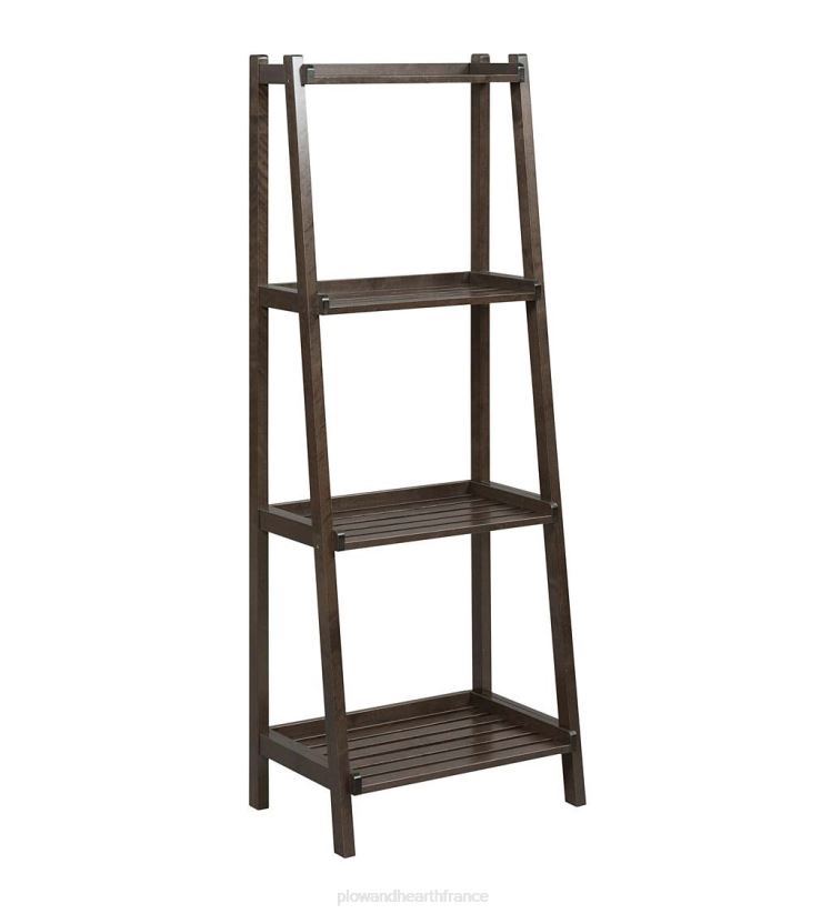 Plow & Hearth meubles étagère échelle penchée en bois à 4 niveaux de ferme - blanc 0BNZ2119