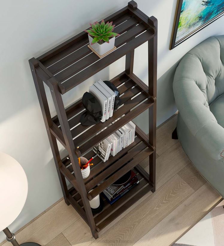 Plow & Hearth meubles étagère échelle penchée en bois à 4 niveaux de ferme - blanc 0BNZ2119