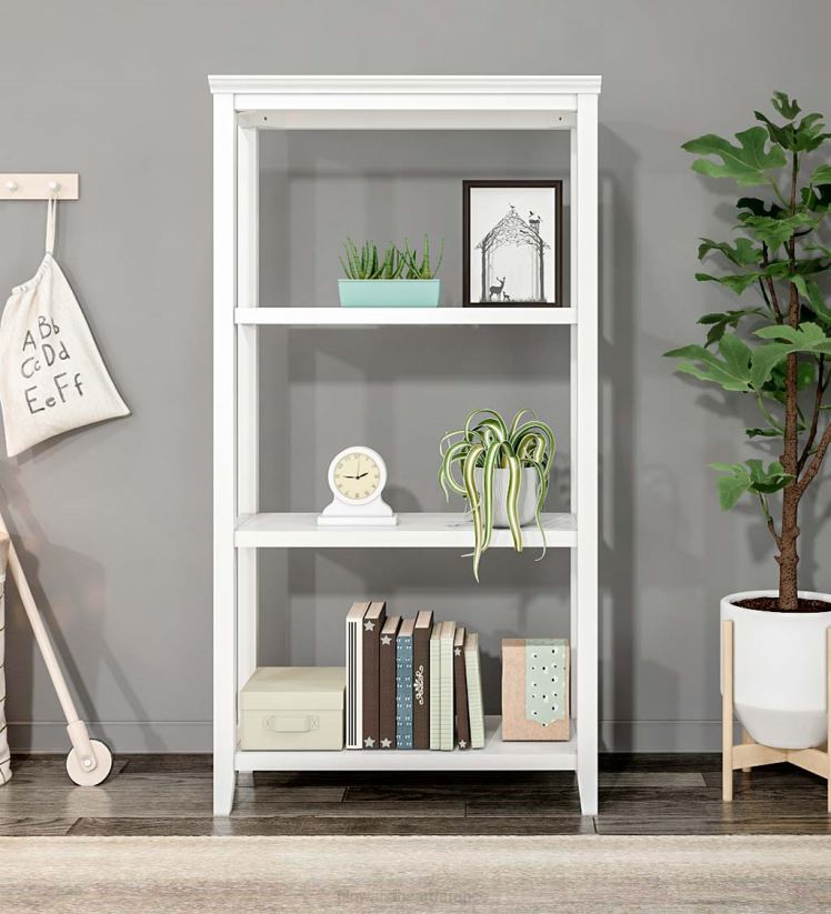 Plow & Hearth meubles étagère de rangement pour bibliothèque haute à trois étagères de ferme - gris lavé 0BNZ2118