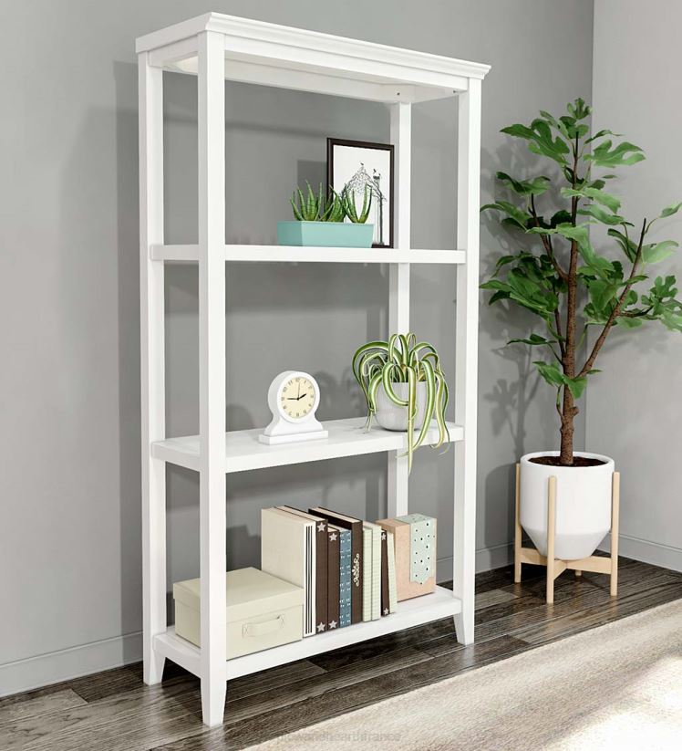 Plow & Hearth meubles étagère de rangement pour bibliothèque haute à trois étagères de ferme - gris lavé 0BNZ2118