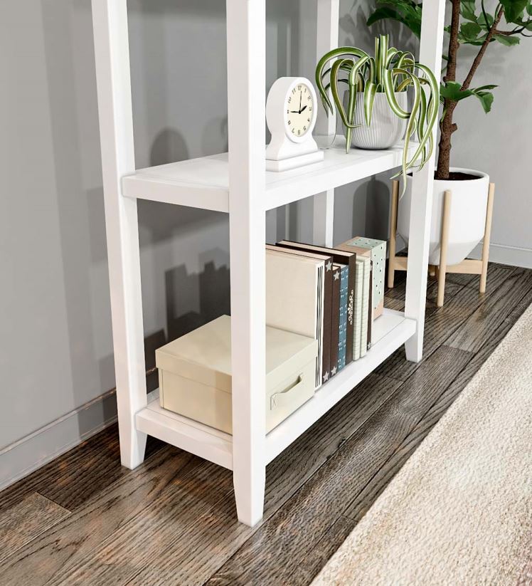 Plow & Hearth meubles étagère de rangement pour bibliothèque haute à trois étagères de ferme - gris lavé 0BNZ2118