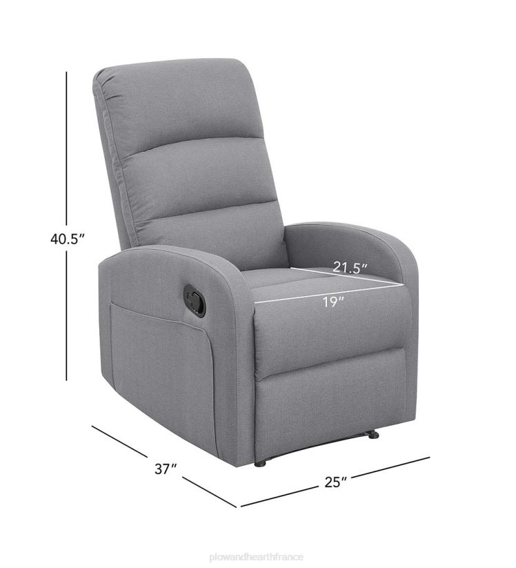 Plow & Hearth meubles Fauteuil inclinable manuel rembourré emilia - gris 0BNZ2027