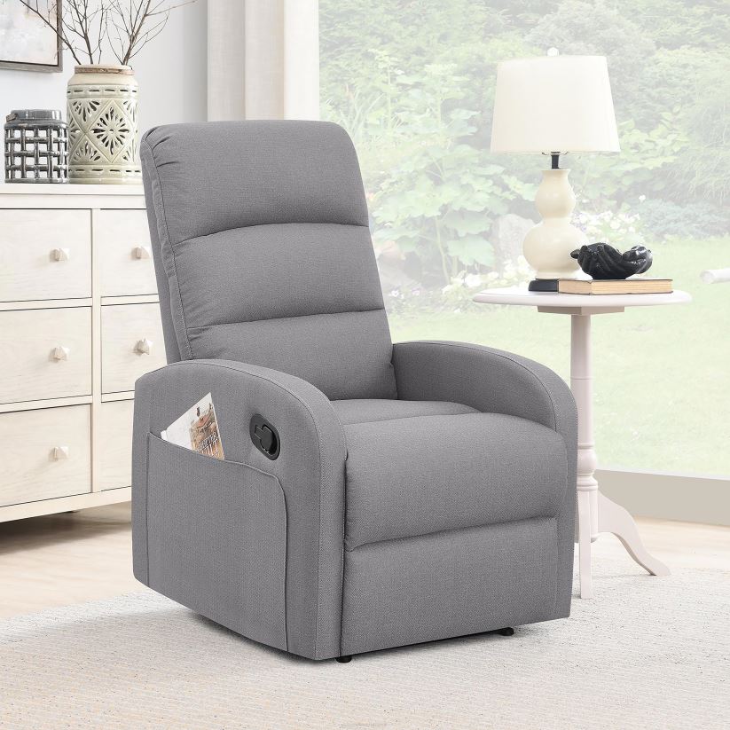 Plow & Hearth meubles Fauteuil inclinable manuel rembourré emilia - gris 0BNZ2027