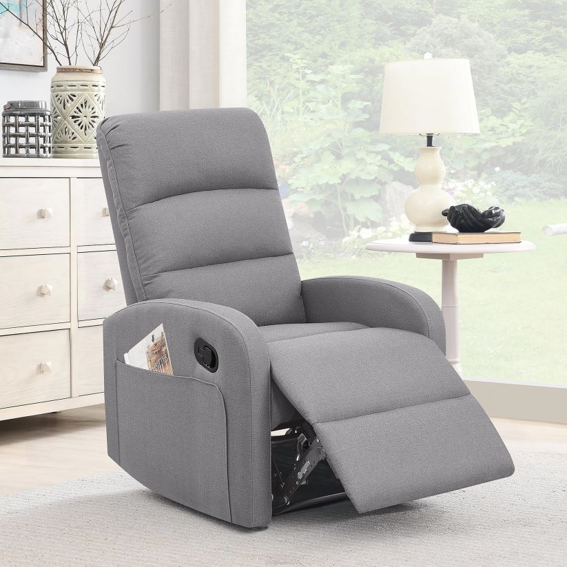 Plow & Hearth meubles Fauteuil inclinable manuel rembourré emilia - gris 0BNZ2027