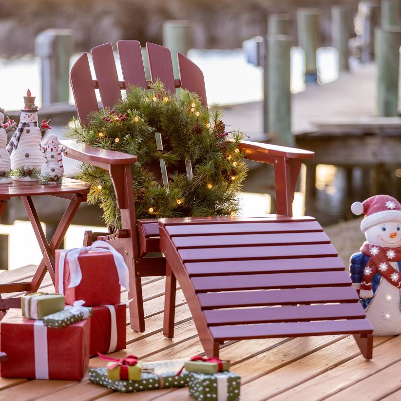 Plow & Hearth meubles chaise adirondack en bois d'eucalyptus - teinture naturelle 0BNZ3237