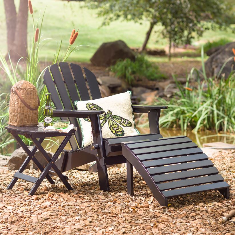 Plow & Hearth meubles chaise adirondack en bois d'eucalyptus - teinture naturelle 0BNZ3237