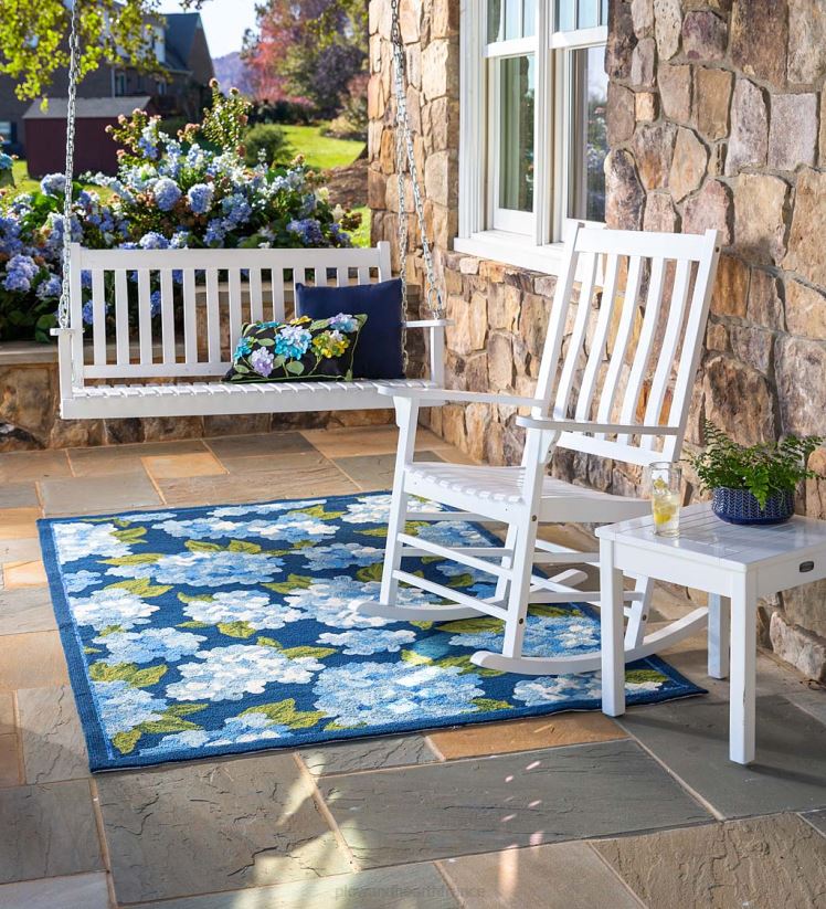 Plow & Hearth meubles chaise à bascule en bois à lattes - peinture noire 0BNZ3255