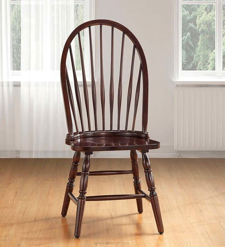 Plow & Hearth meubles chaise à dossier Windsor traditionnelle en bois dur - expresso 0BNZ2034