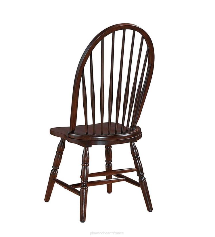 Plow & Hearth meubles chaise à dossier Windsor traditionnelle en bois dur - expresso 0BNZ2034