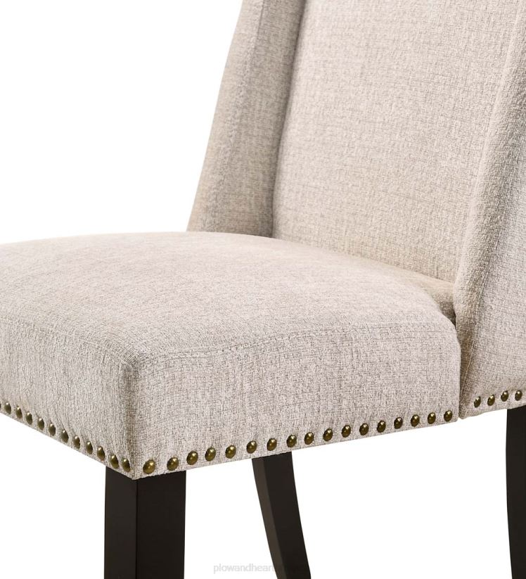 Plow & Hearth meubles tabourets de comptoir rembourrés de style chaise de 24 po, ensemble de 2 - gris anthracite/espresso 0BNZ2038