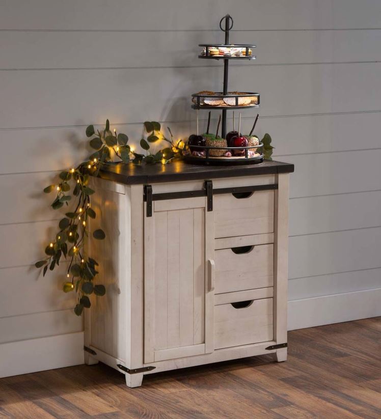 Plow & Hearth meubles armoire de rangement en bois à porte de grange Cape Charles - blanc 0BNZ2082