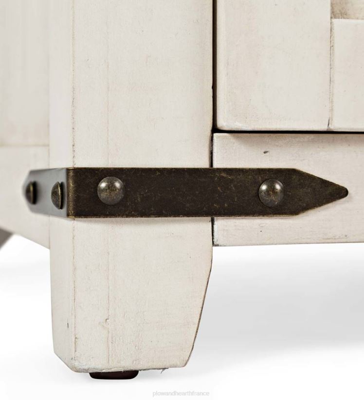 Plow & Hearth meubles armoire de rangement en bois à porte de grange Cape Charles - blanc 0BNZ2082