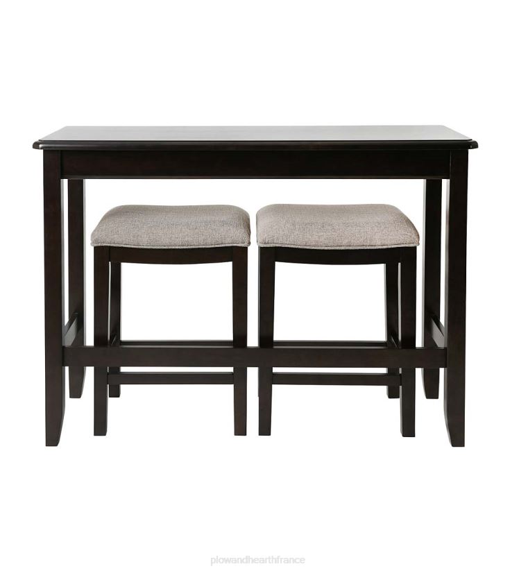 Plow & Hearth meubles ensemble de table de canapé avec tabourets en forme de selle - expresso 0BNZ2087