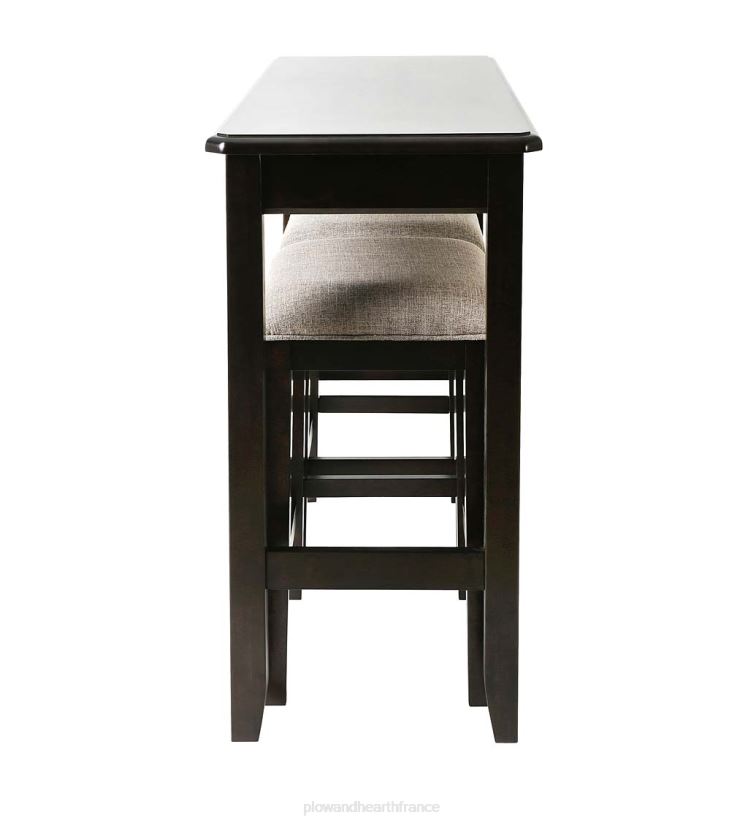 Plow & Hearth meubles ensemble de table de canapé avec tabourets en forme de selle - expresso 0BNZ2087